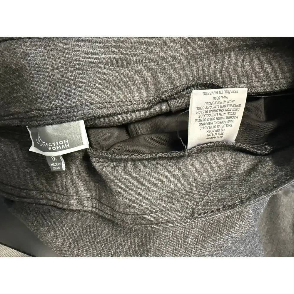 JM Collection core fashion Comfort Waist Trousers women charcoal nite sz 1x